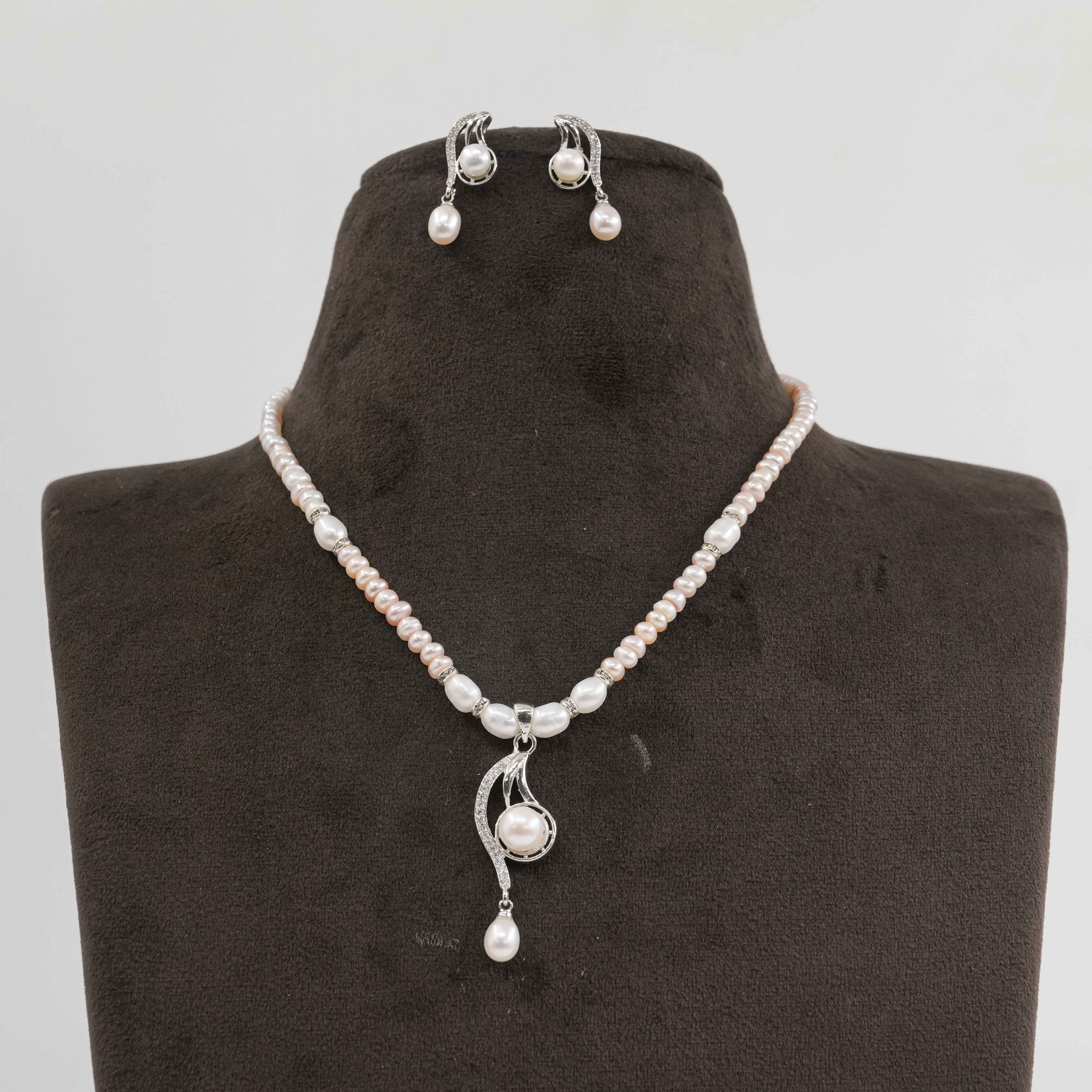 Order Flat Round Pearl Necklace Set online in Hyderabad